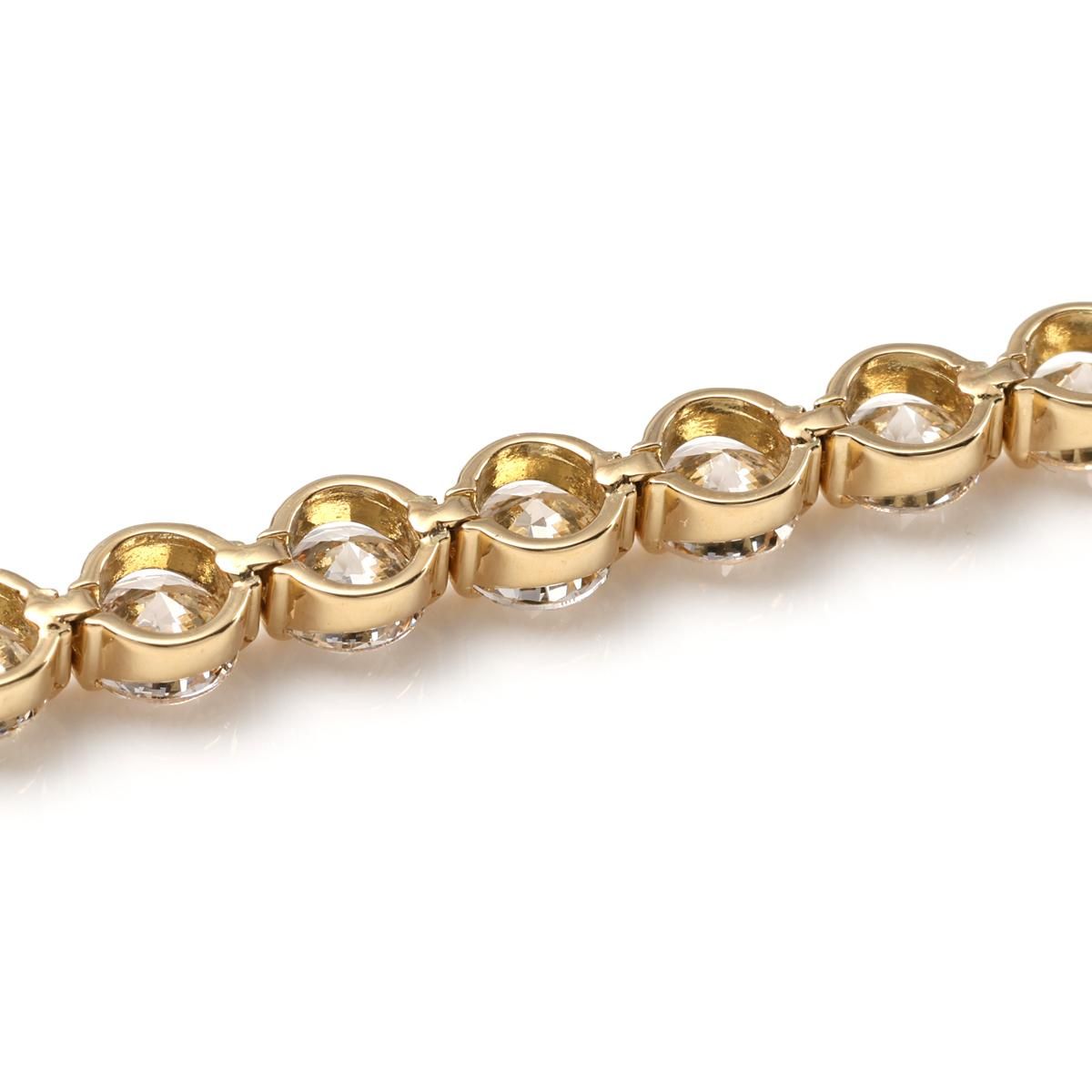 ダイヤモンド 18K イエローゴールド テニスブレスレット 幅4.5mm