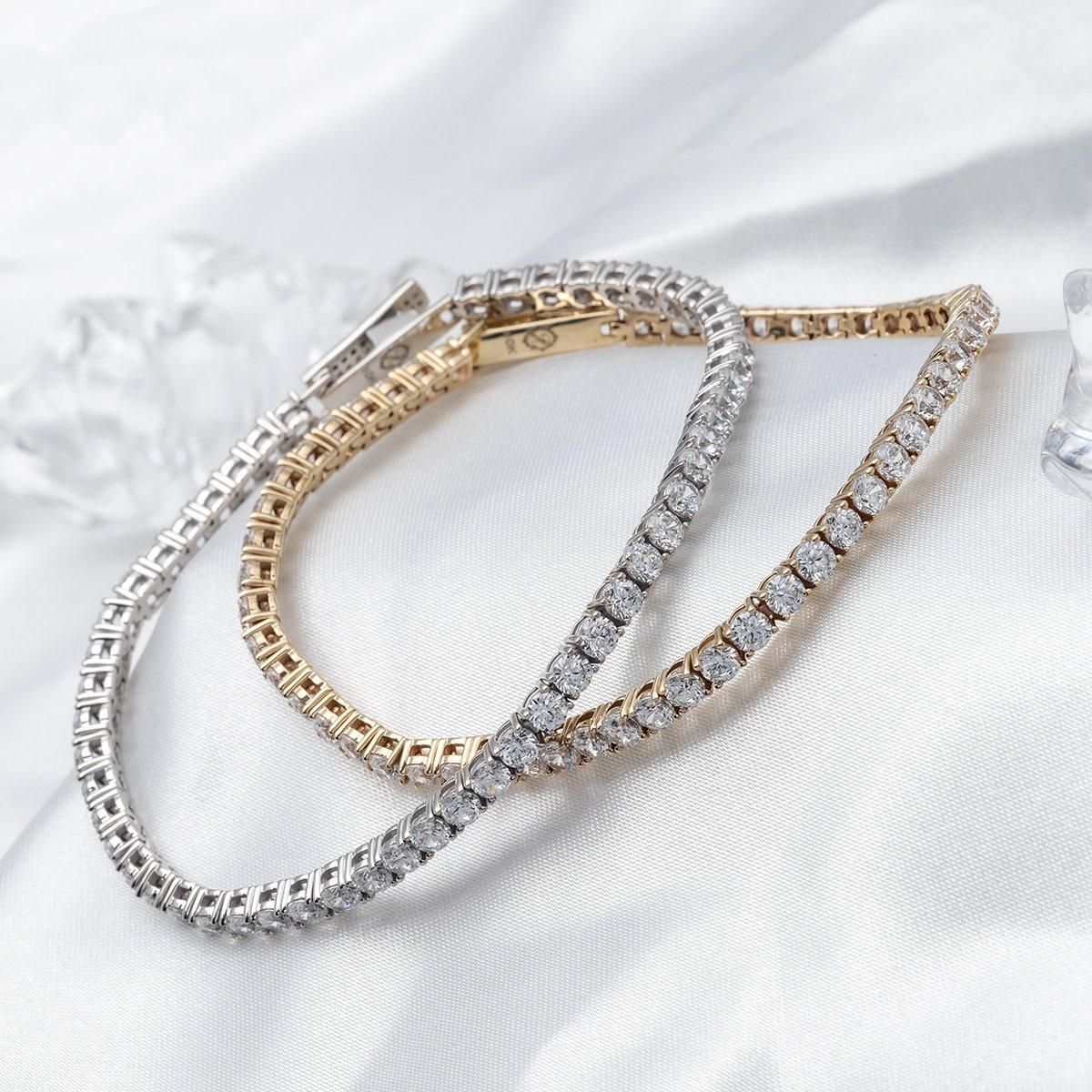 10K イエローゴールド テニスブレスレット 幅3mm 18cm-19cm AHBL 10K イエローゴールド テニスブレスレット 幅3mm 18cm-19cm AHBL
