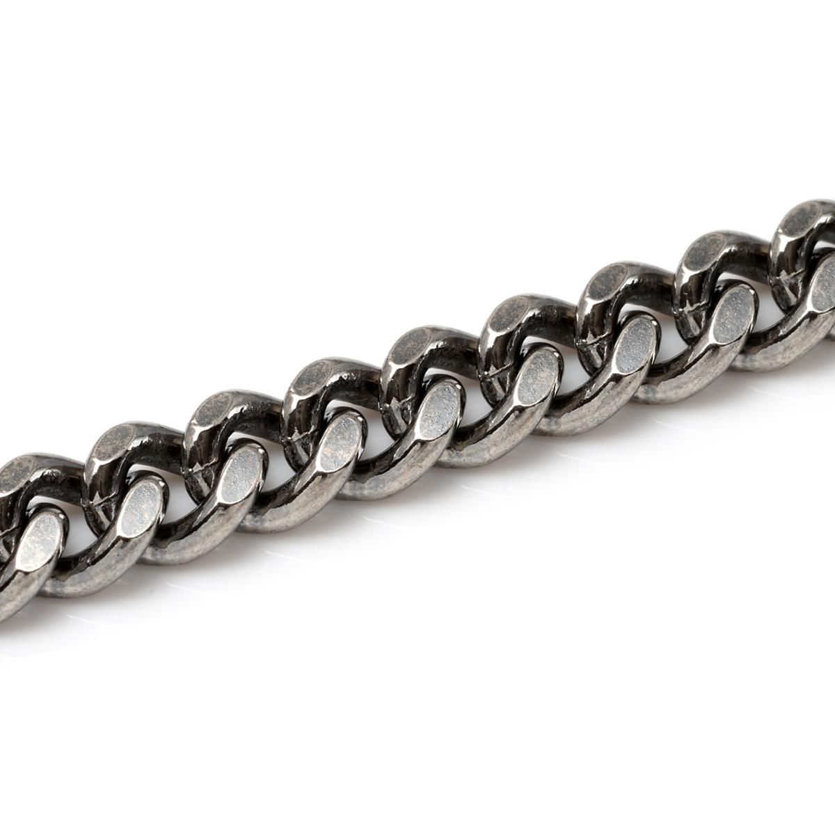 シルバー マイアミブレスレット 幅5.3mm 19cm いぶし加工