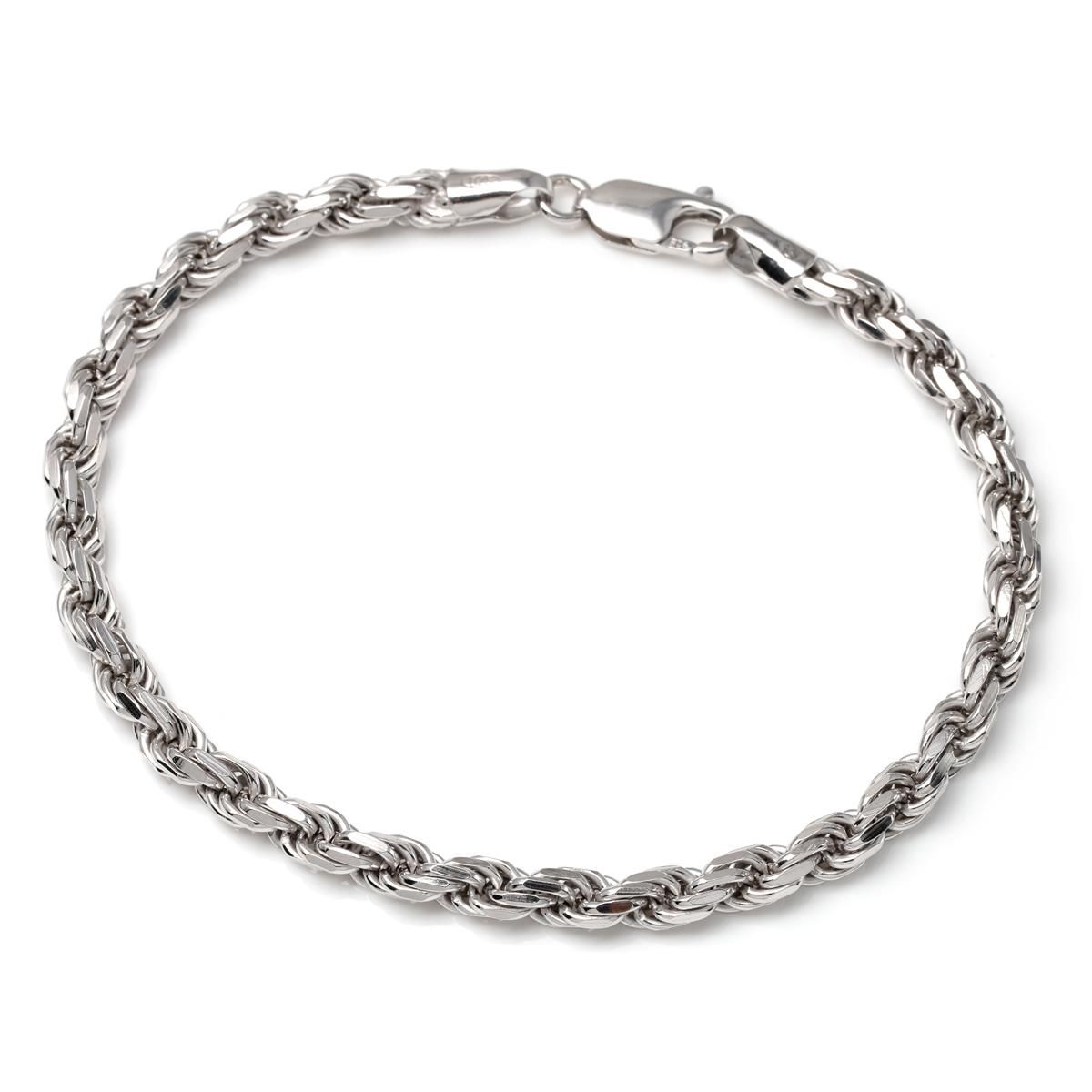 シルバー ロープブレスレット 幅4.5mm 19cm-21cm 100HCMD シルバー ロープブレスレット 幅4.5mm 19cm-21cm 100HCMD