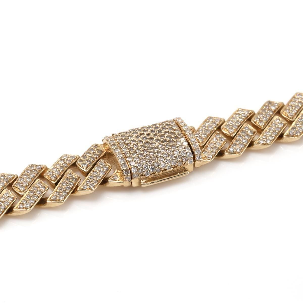 BELIEVER JEWELRY 14K マイアミネックレス ダイヤモンド 14K イエローゴールド スクエアマイアミネックレス