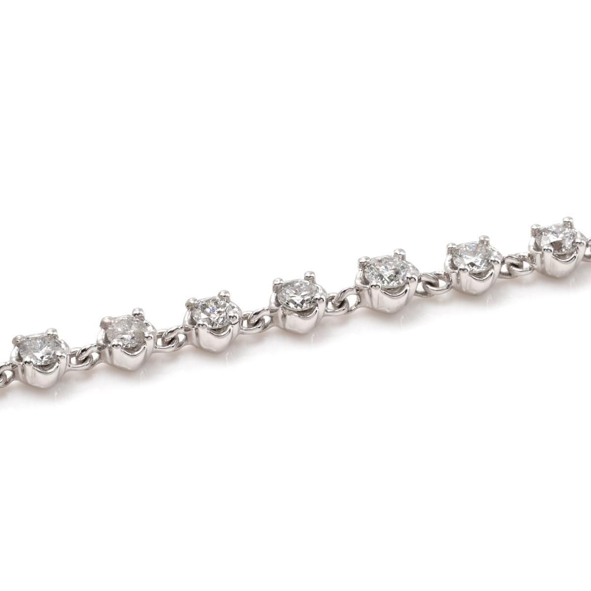 ダイヤモンド 14K ホワイトゴールド ブレスレット 幅4mm 18cm ダイヤモンド 14K ホワイトゴールド ブレスレット 幅4mm 18cm