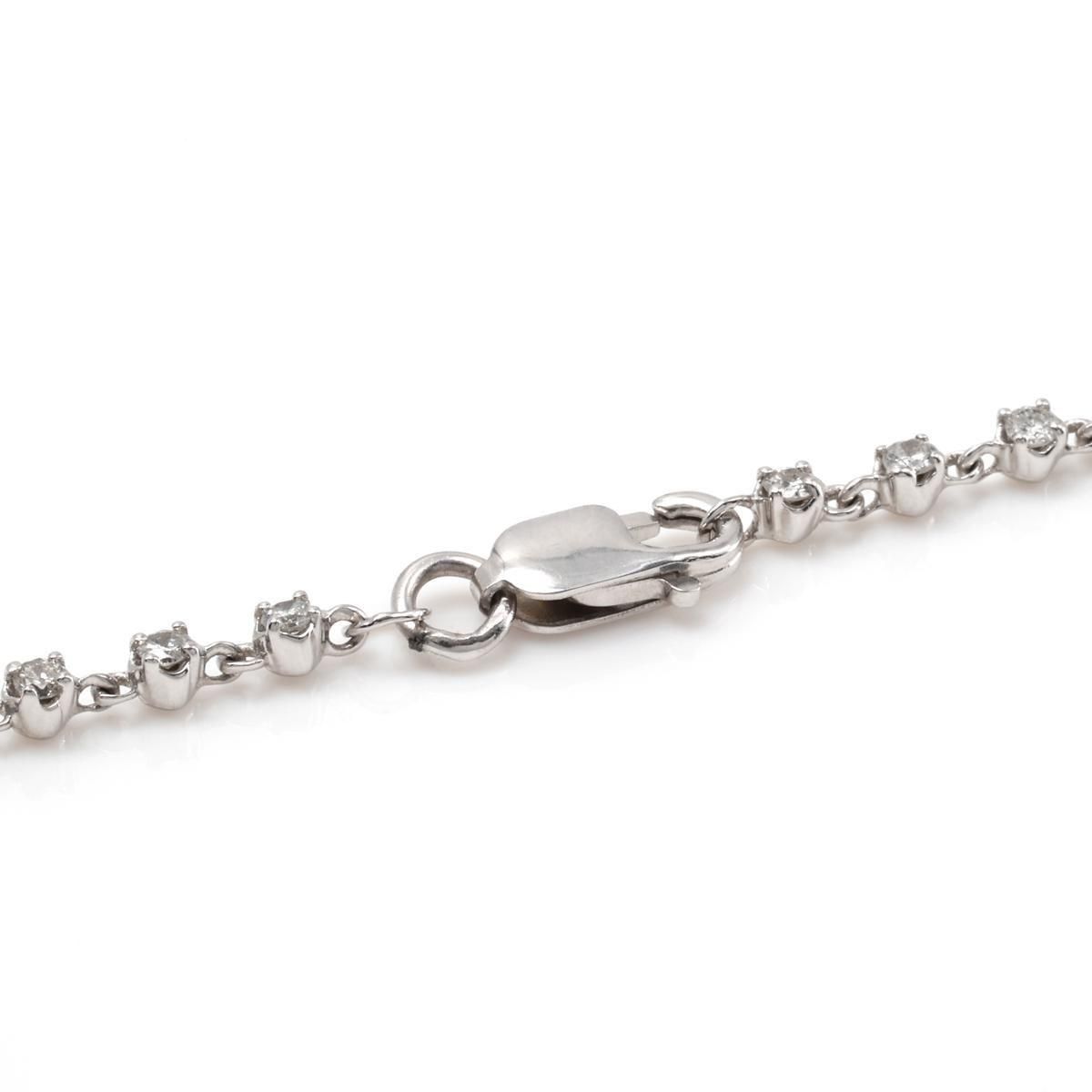 ダイヤモンド 14K ホワイトゴールド ブレスレット 幅4mm 18cm ダイヤモンド 14K ホワイトゴールド ブレスレット 幅4mm 18cm