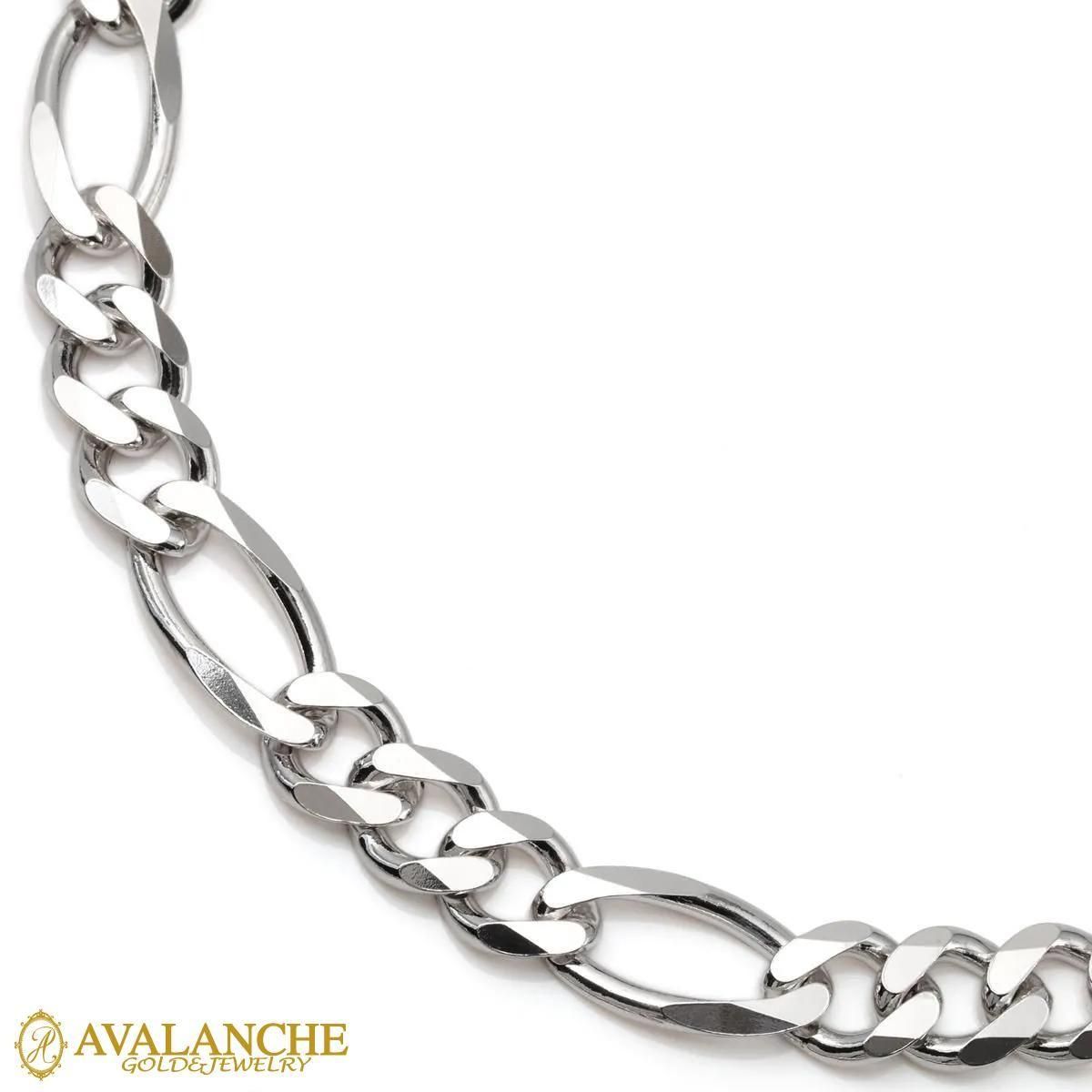 アヴァランチ silver925 ペンダント フィガロ アバランチ シルバー シルバー フィガロネックレス 幅8.8mm 45cm-55cm 200F2-31D6