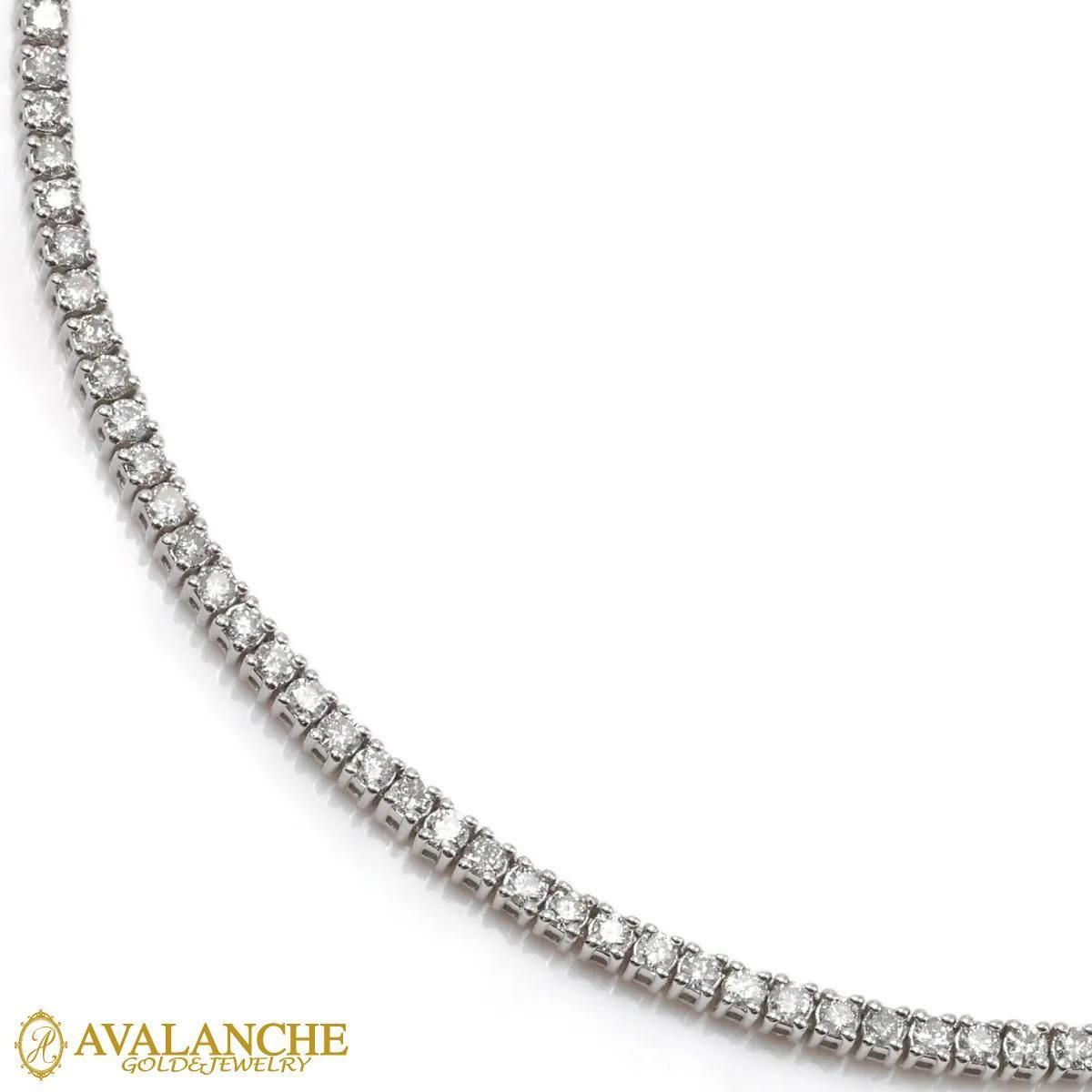ダイヤモンド 14K ホワイトゴールド テニスネックレス 幅2.2mm