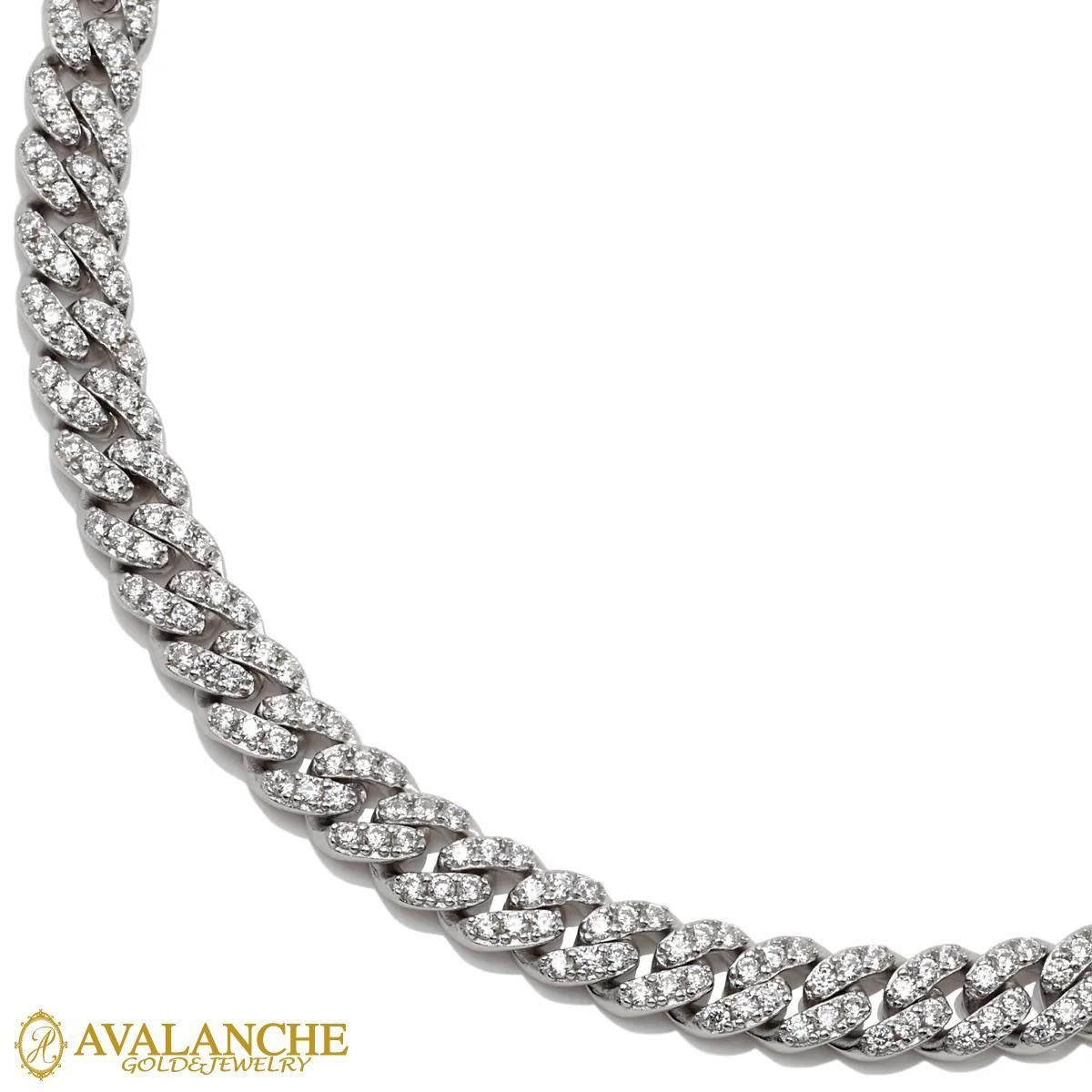 Avalanche アバランチ　シルバー925 ネックレス　マイアミ シルバー マイアミネックレス 幅6mm 45cm-50cm AGZC-6 SJ25
