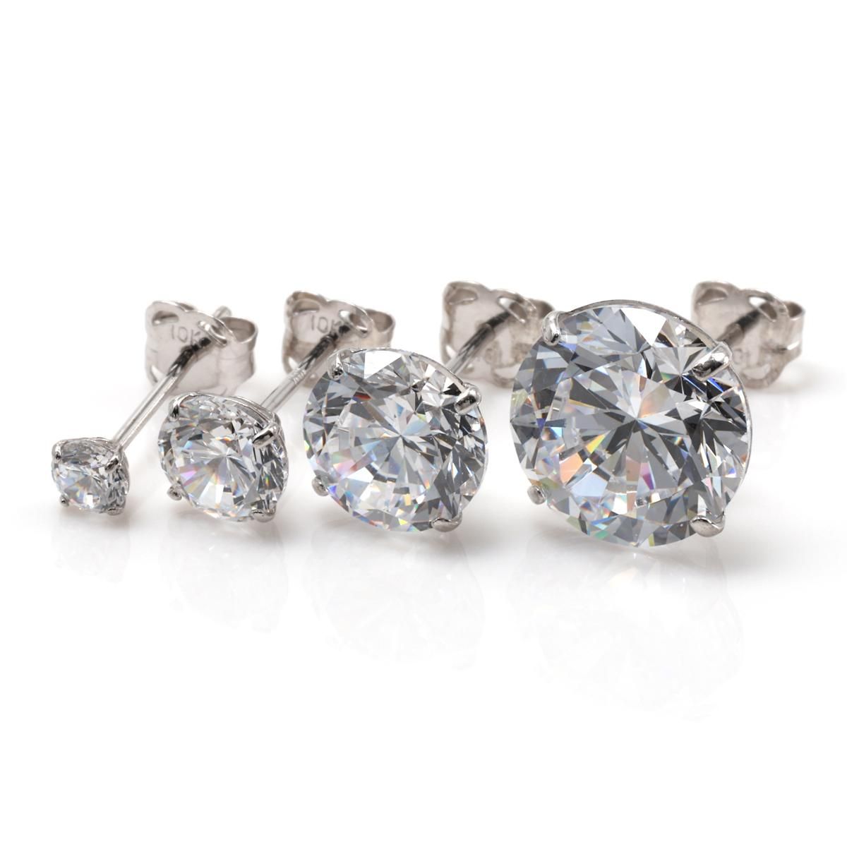 AVALANCHE ホワイトゴールド3連ピアス 10K ホワイトゴールド ピアス 3mm-9mm SJ25 - AVALANCHE