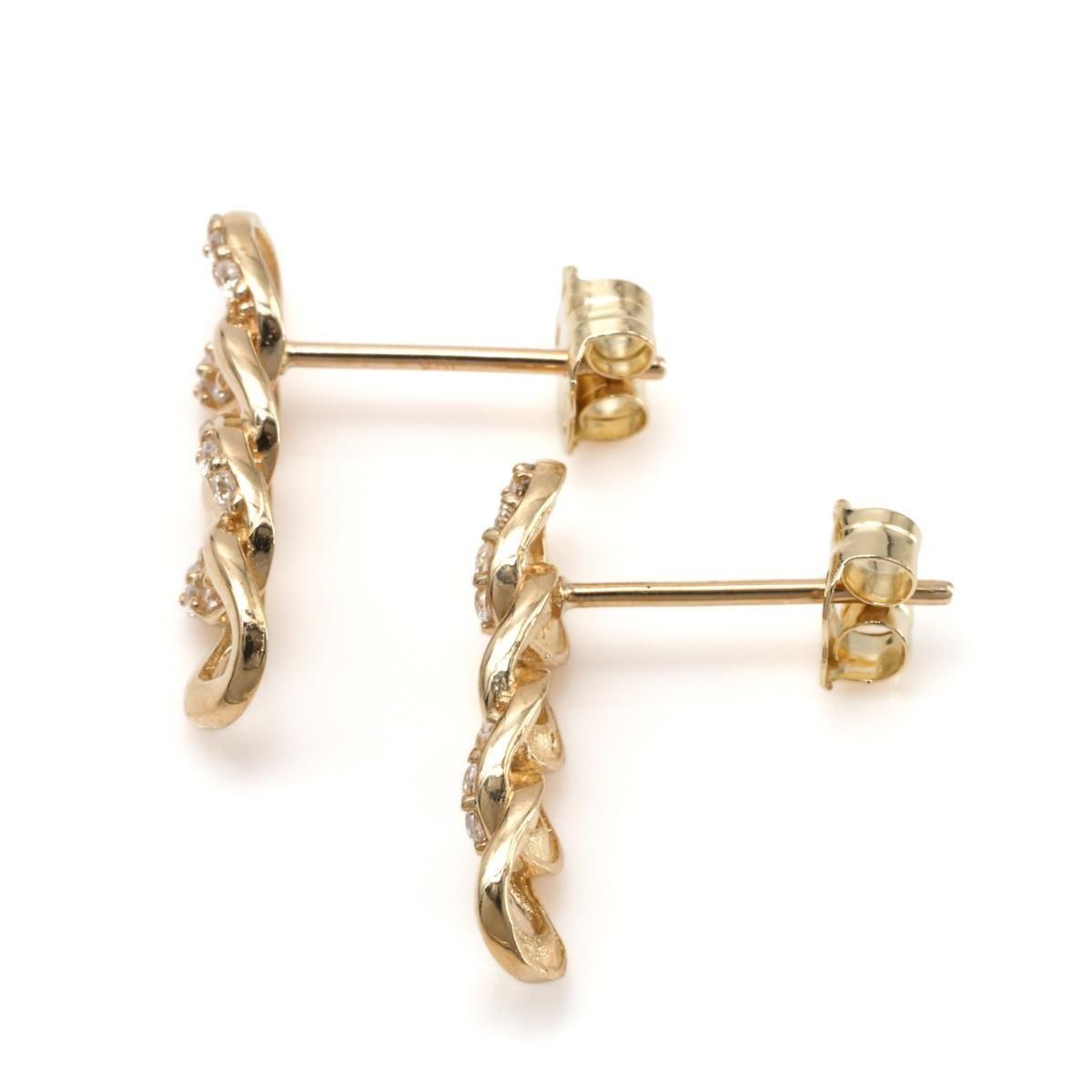 女神ニケアバランチゴールド　ゴールド ツイストデザイン ピアス プラチナ/K18イエローゴールド ピアス 6×8mm | 高品質 金・プラチナ