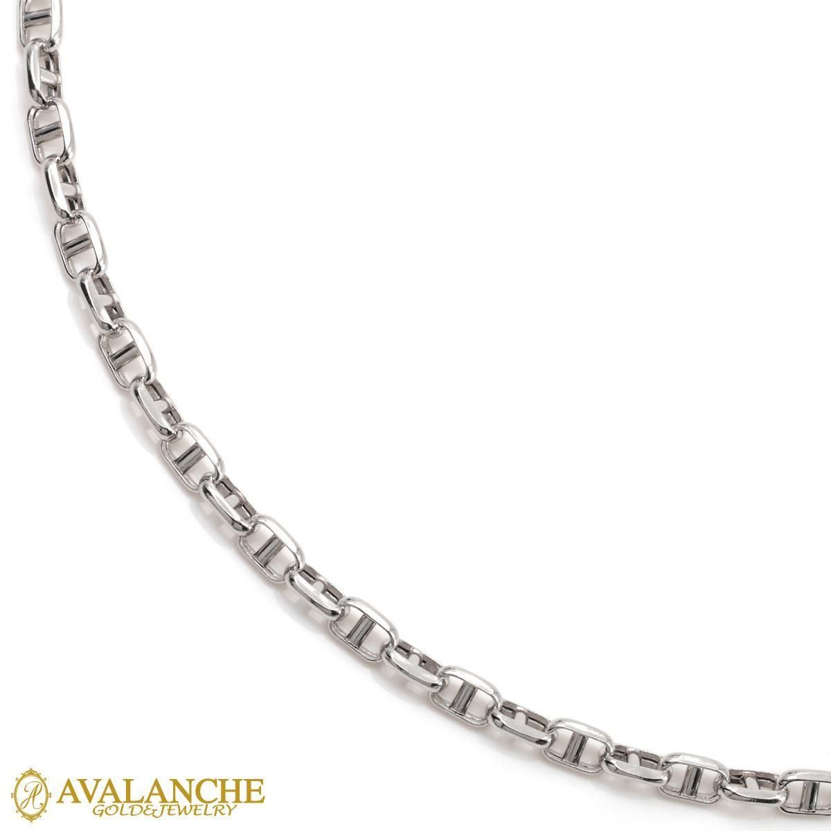 アクセサリー AVALANCHE 10K ホワイトゴールド アンカーネックレス 幅2.8mm 45cm-60cm