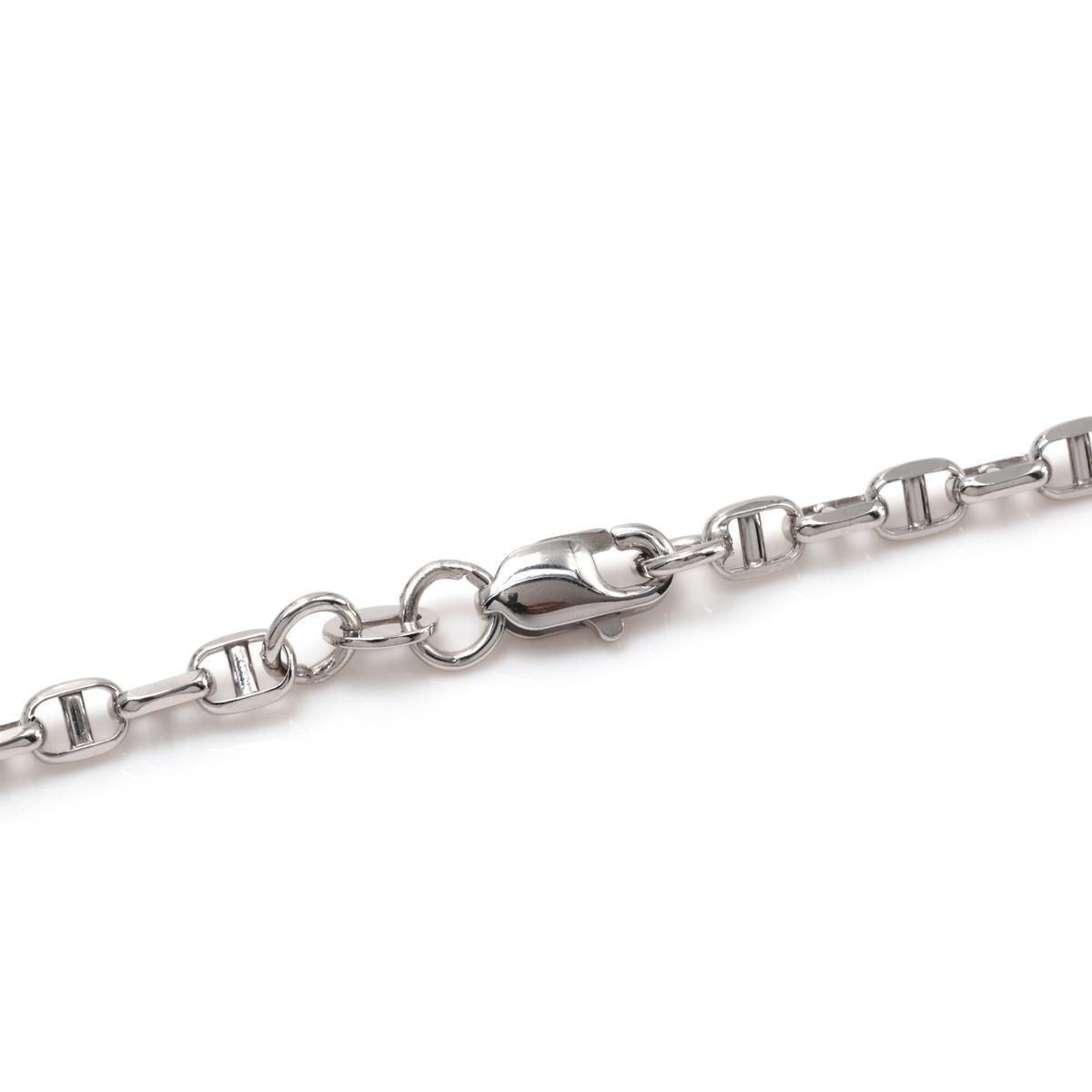 10K ホワイトゴールド アンカーネックレス 幅2.8mm 45cm-60cm