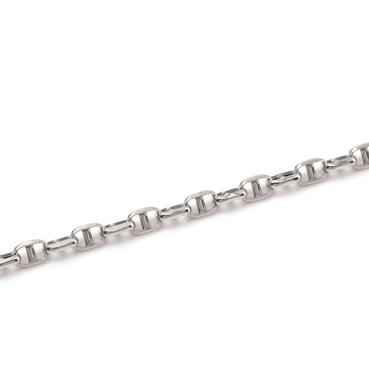 10K ホワイトゴールド アンカーブレスレット 幅2.8mm 17cm-19cm