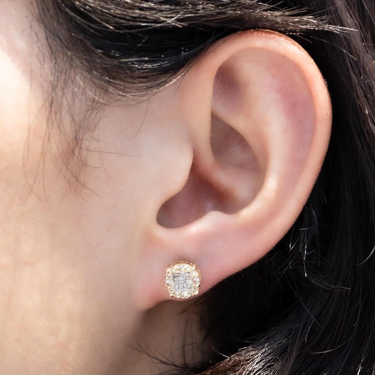 AVALANCHE14k ダイヤモンドスクエアピアス ➕k14wgダイヤピアス AVALANCHE14k ダイヤモンドスクエアピアス ➕k14wgダイヤピアス