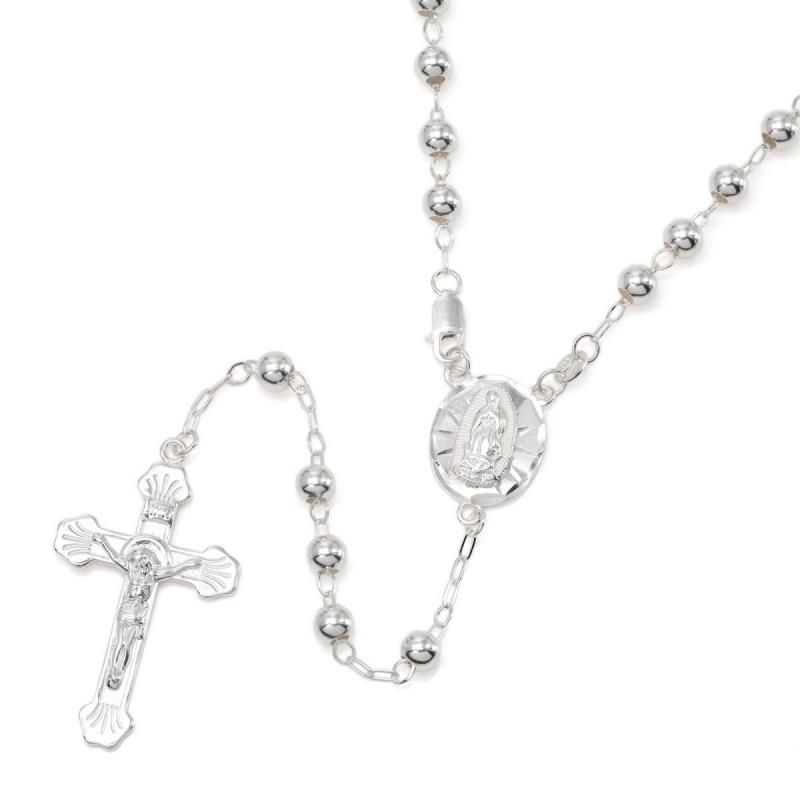ロザリオ　ネックレス　シルバー925 /アバランチ 3mm ダイヤモンドカット ロザリオ ネックレス シルバー925 /アバランチ 3mm ダイヤモンド