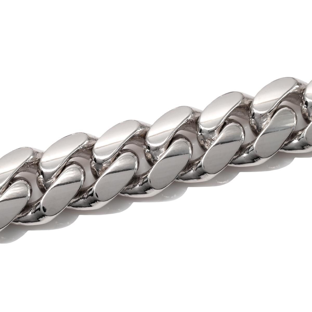 10K ホワイトゴールド マイアミブレスレット 幅12.5mm 19cm 定価