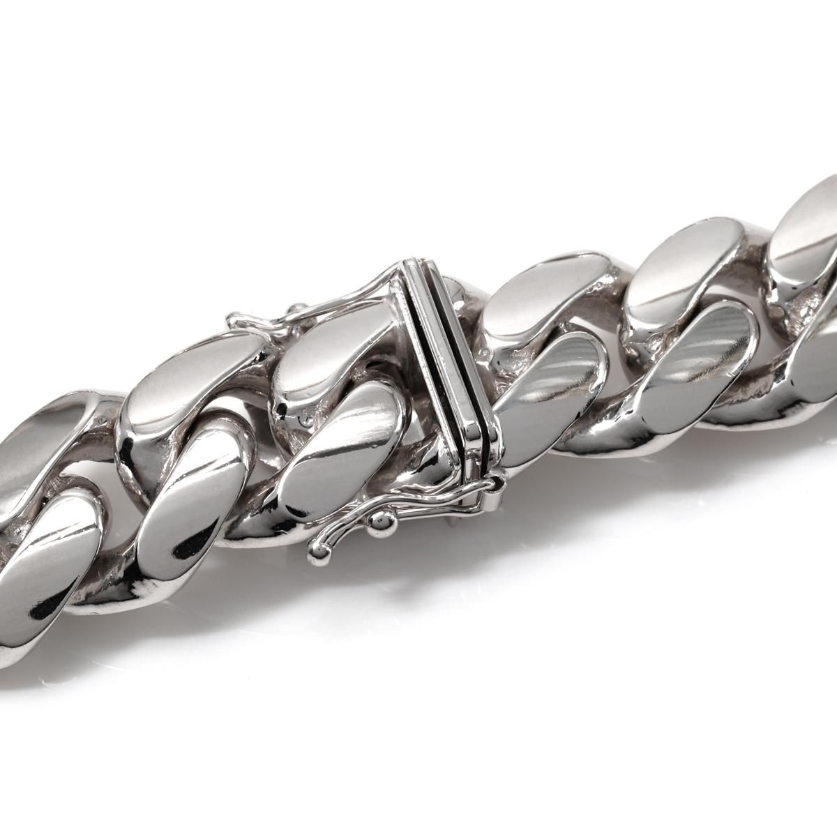 AVALANCHE 10k マイアミブレスレット　定価¥167,800- 10K ホワイトゴールド マイアミブレスレット 幅12.5mm 19cm 定価