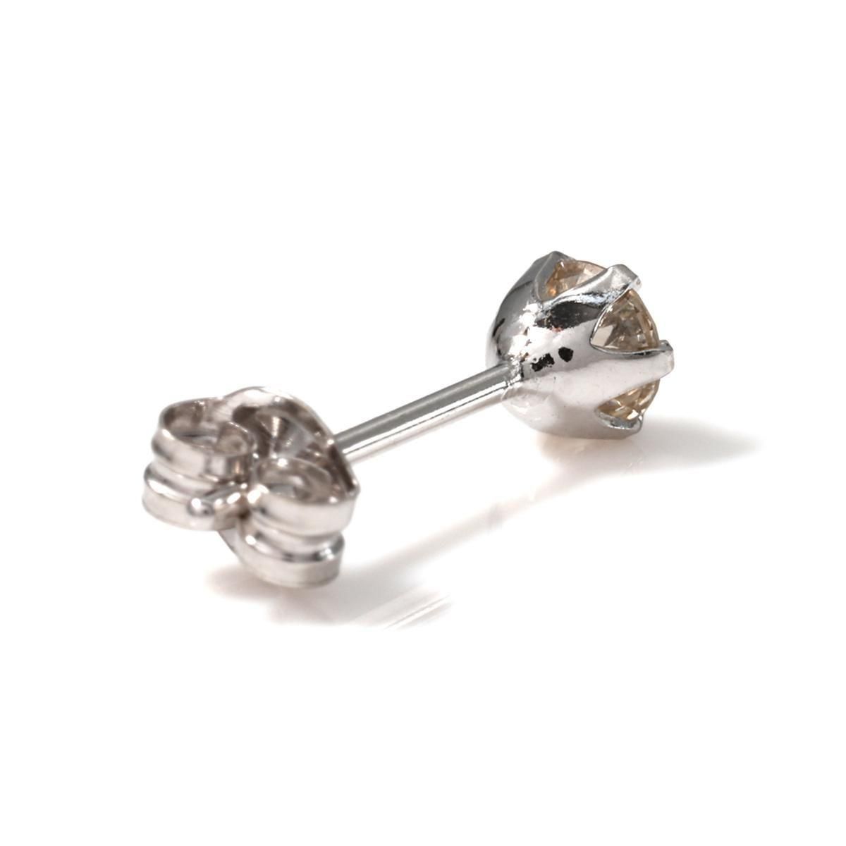 ダイヤモンド 18K ホワイトゴールド ピアス 3.2mm VTFK-30W