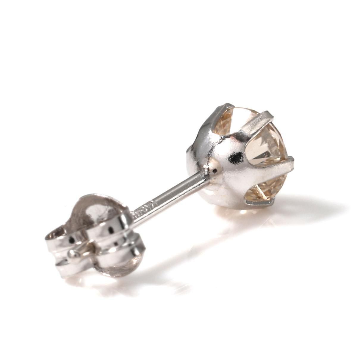 ダイヤモンド 18K ホワイトゴールド ピアス 4mm VTFK-60W