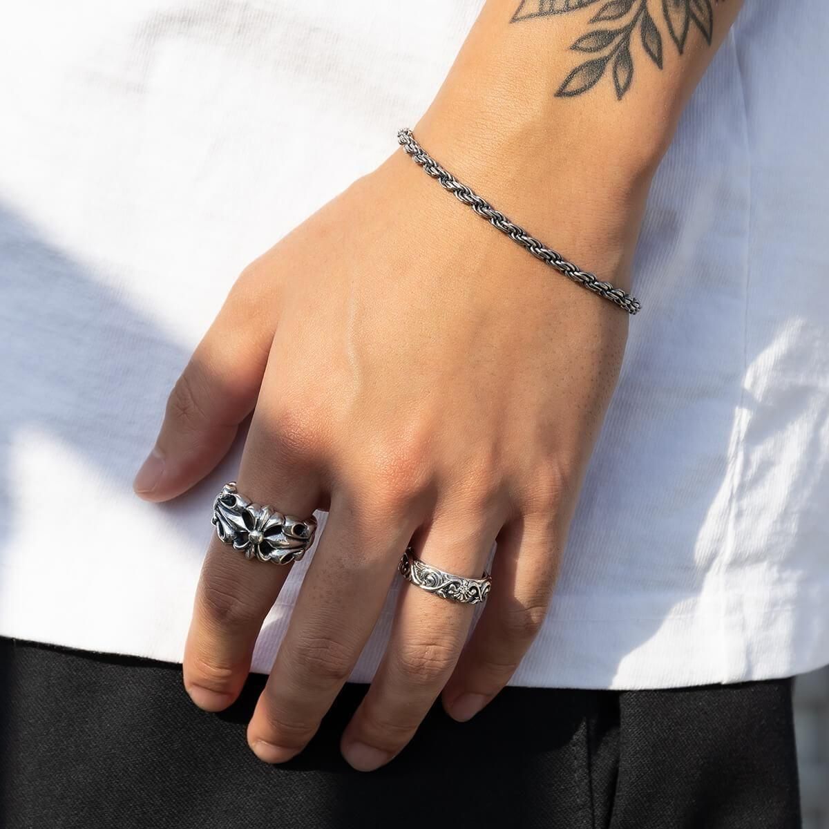 AVALANCHE シルバー ロープブレスレット GIU586 美品　21cm シルバー ロープブレスレット 幅5mm 17cm-21cm GIU586