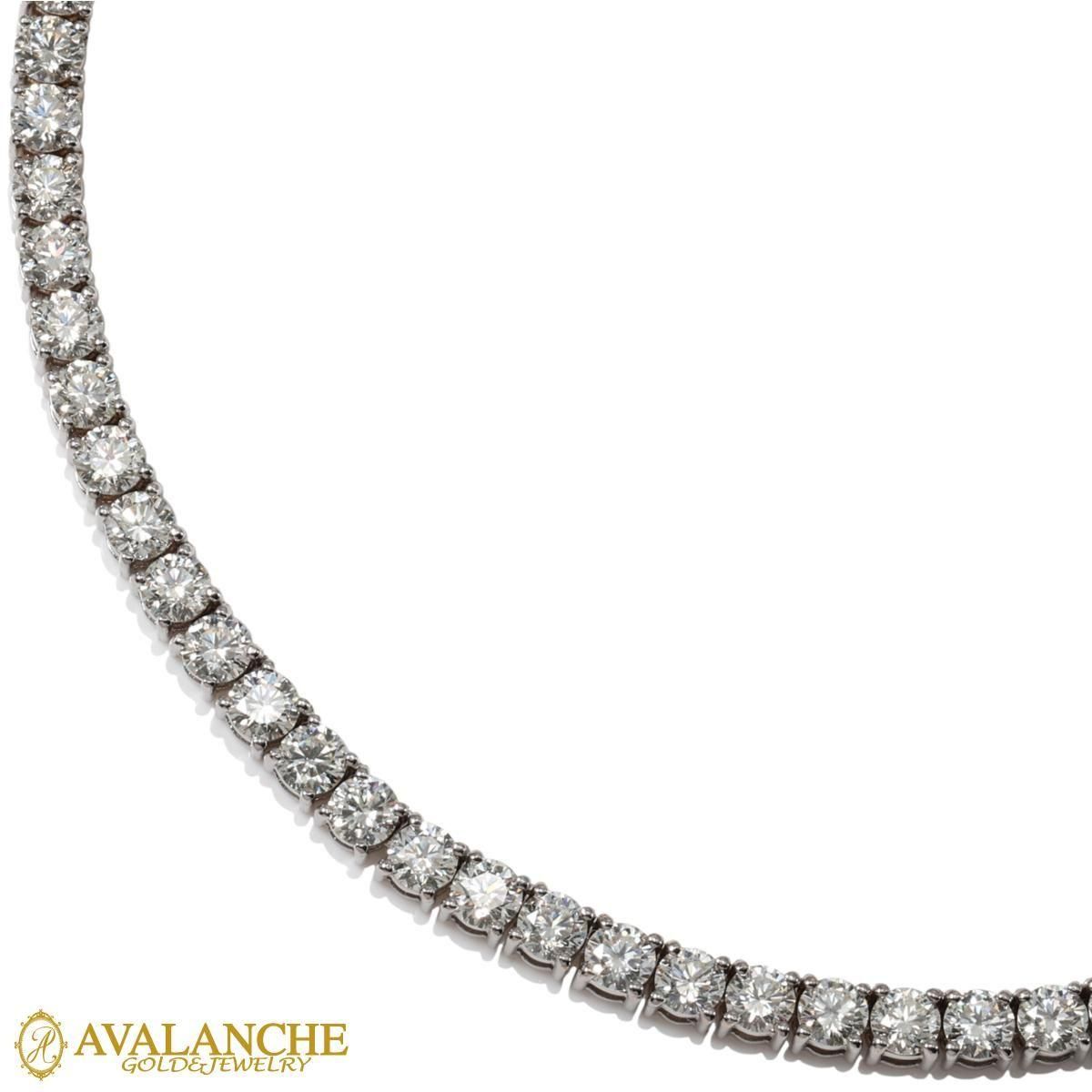 ITALY製18kダイヤモンド ネックレス ダイヤモンド 18K ホワイトゴールド テニスネックレス 幅3.2mm
