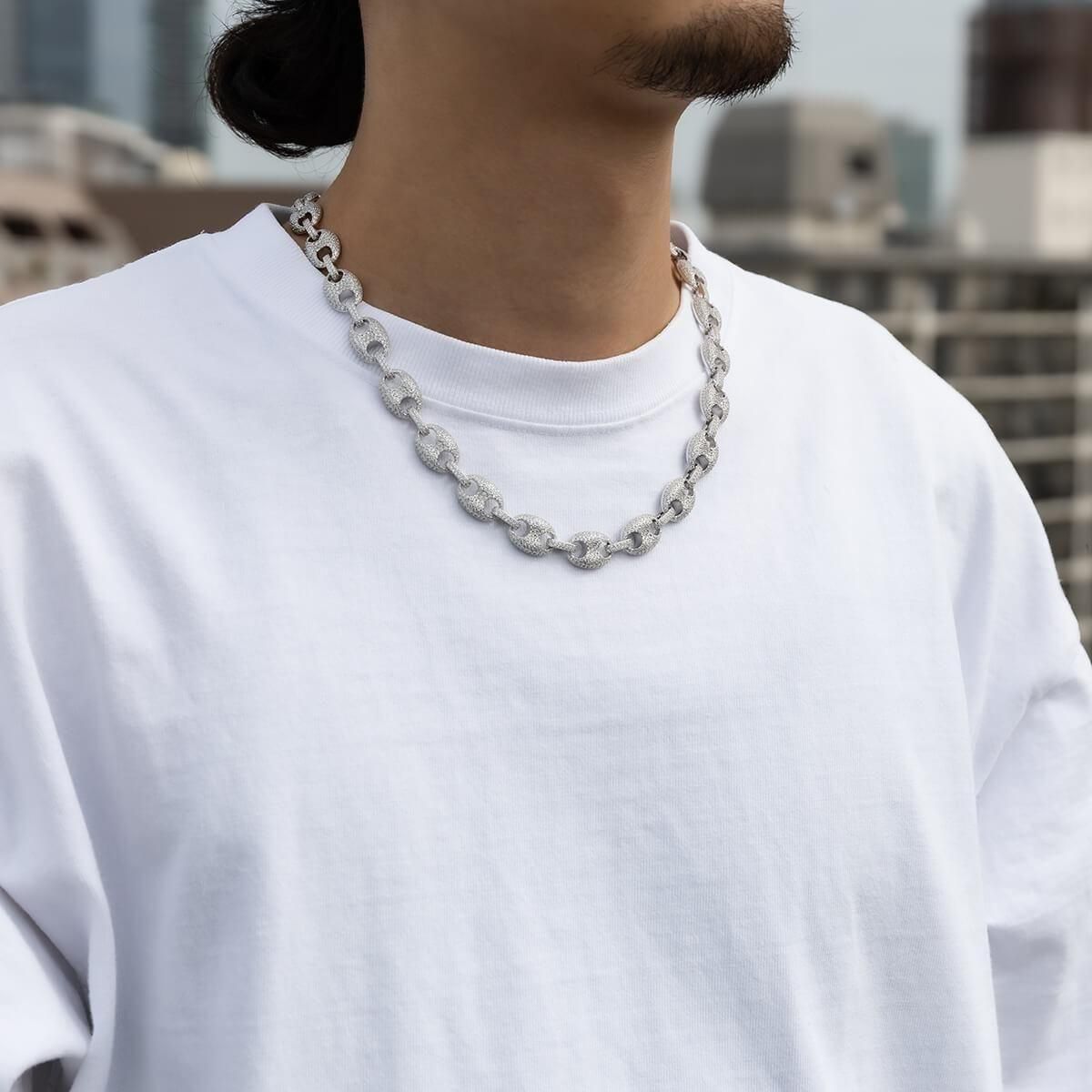 AVALANCHE風 ジルコニア シルバー ネックレス 50cm シルバー ネックレス 幅13mm 50cm AHN-24001 - AVALANCHE