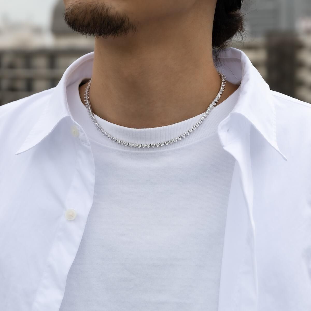 AVALANCHE テニスネックレス 40cm シルバー テニスネックレス 幅3mm 40cm-60cm AHNL-D001-3MM