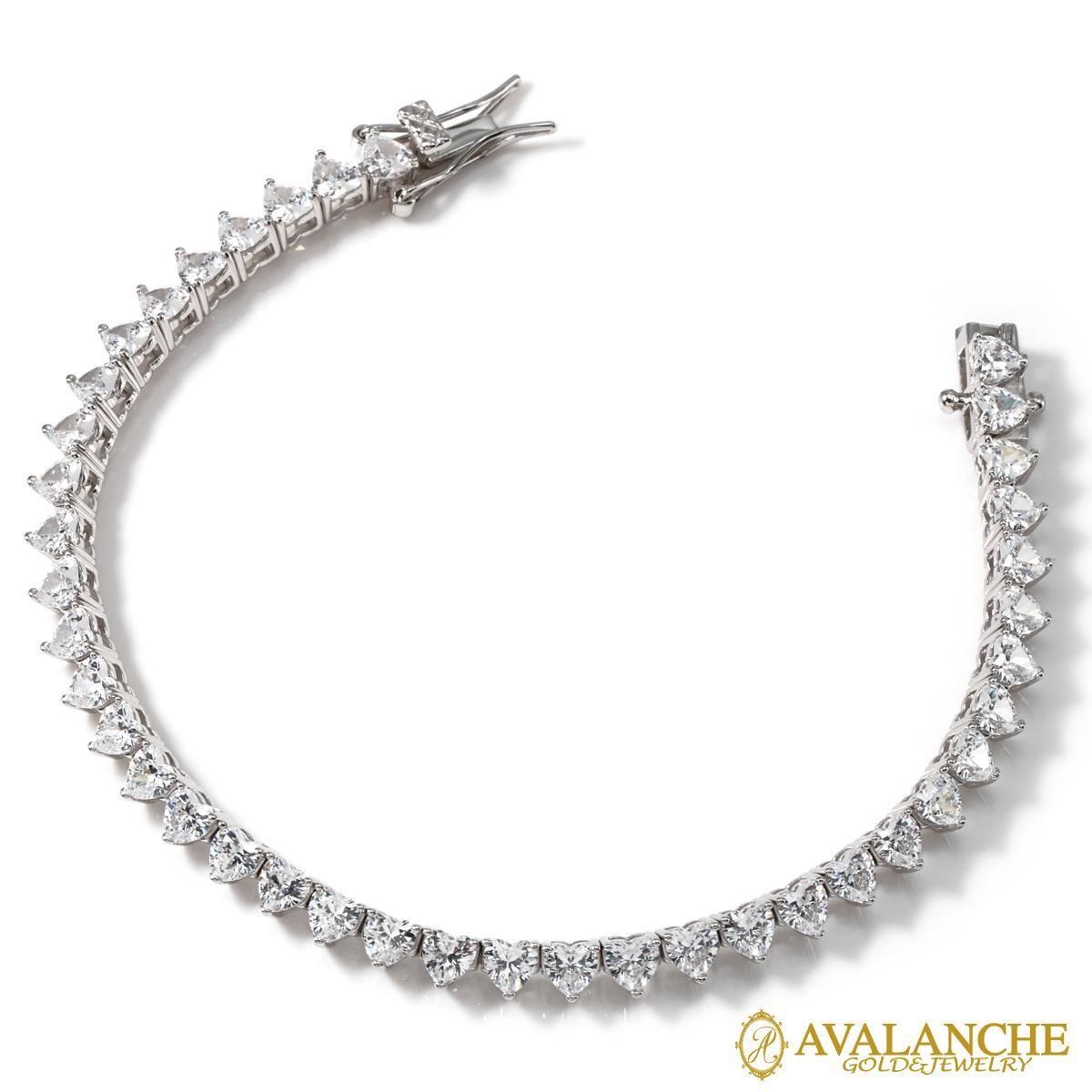 シルバー ハートテニスブレスレット 幅4mm 16cm ACN01209