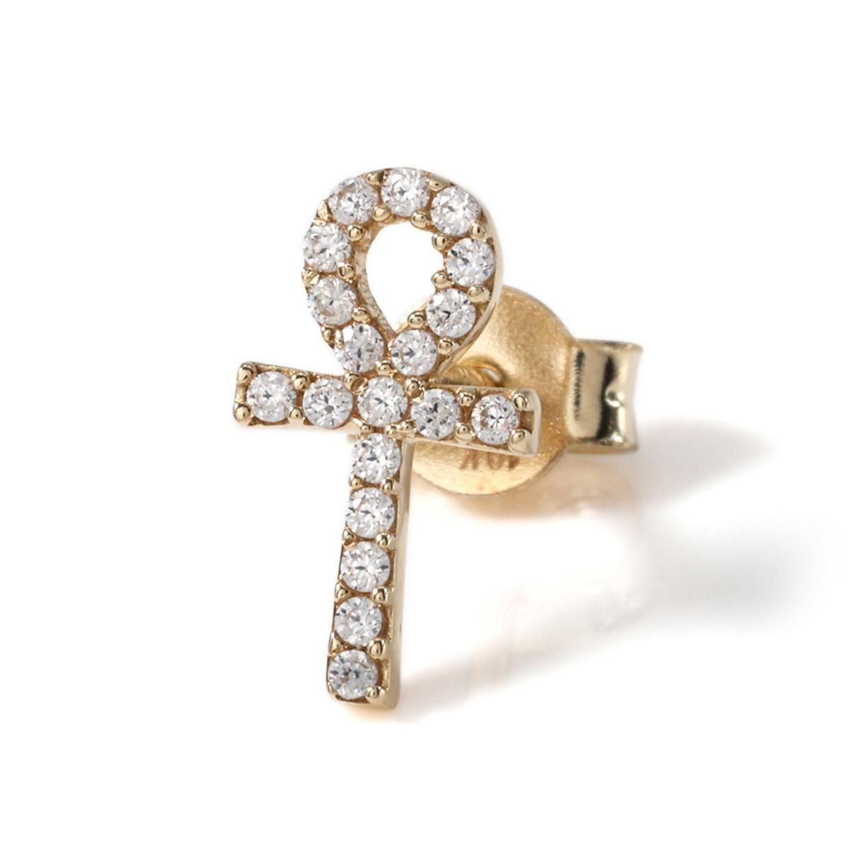 AVALANCHE 10K イエローゴールド クロスモチーフピアス 10K イエローゴールド ピアス - AVALANCHE OFFICIAL STORE