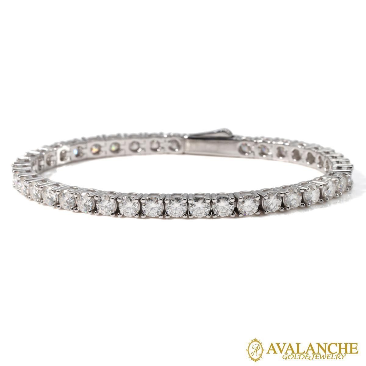 モアサナイト シルバー テニスブレスレット 幅4mm 18cm-20cm HBL-D042