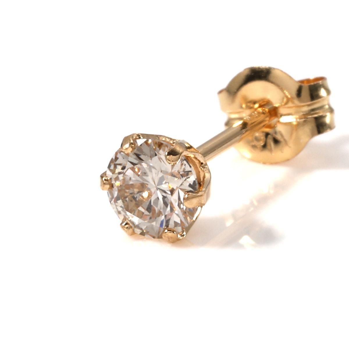 ダイヤモンド 18K イエローゴールド ピアス 3.8mm VTFK-40Y