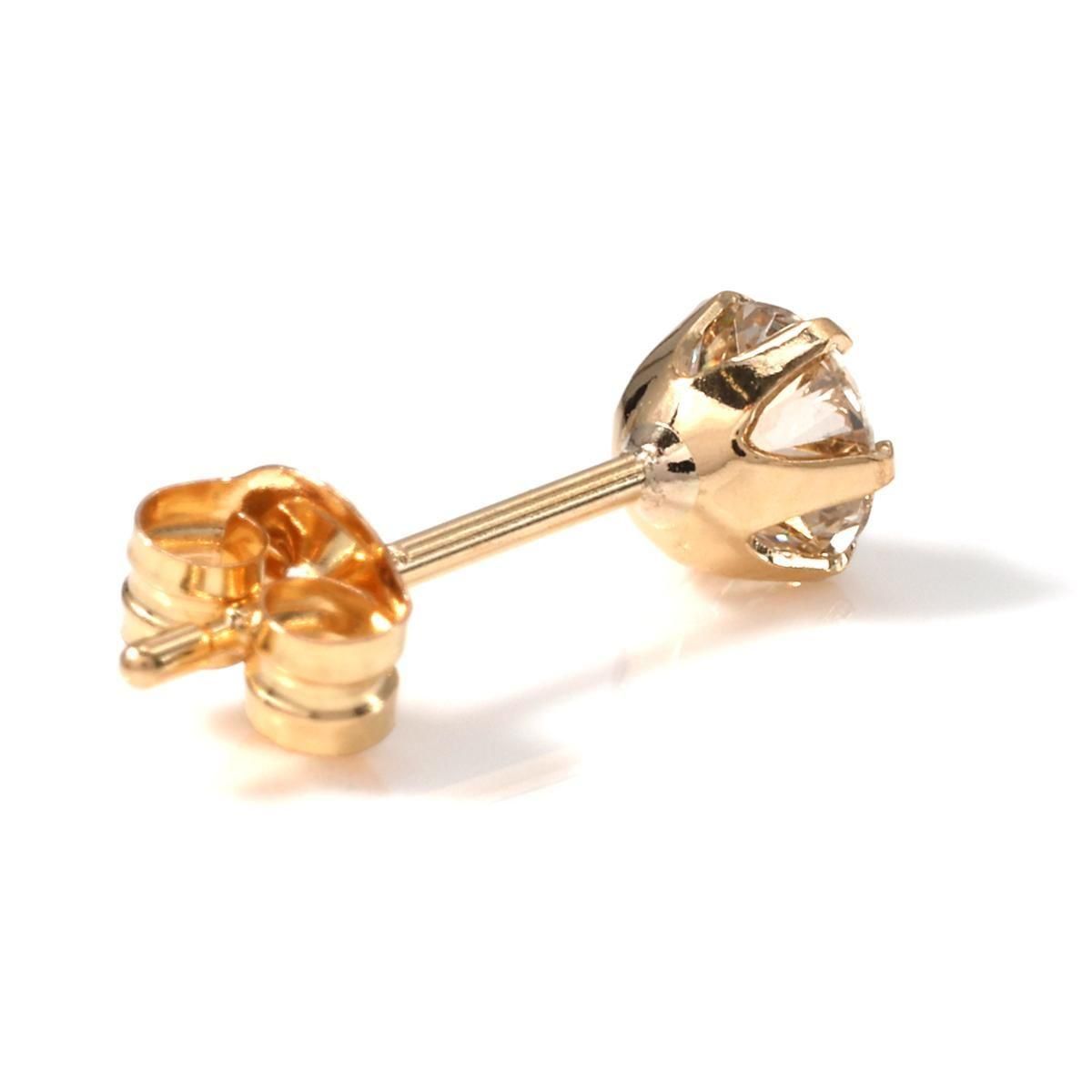 ダイヤモンド 18K イエローゴールド ピアス 3.8mm VTFK-40Y