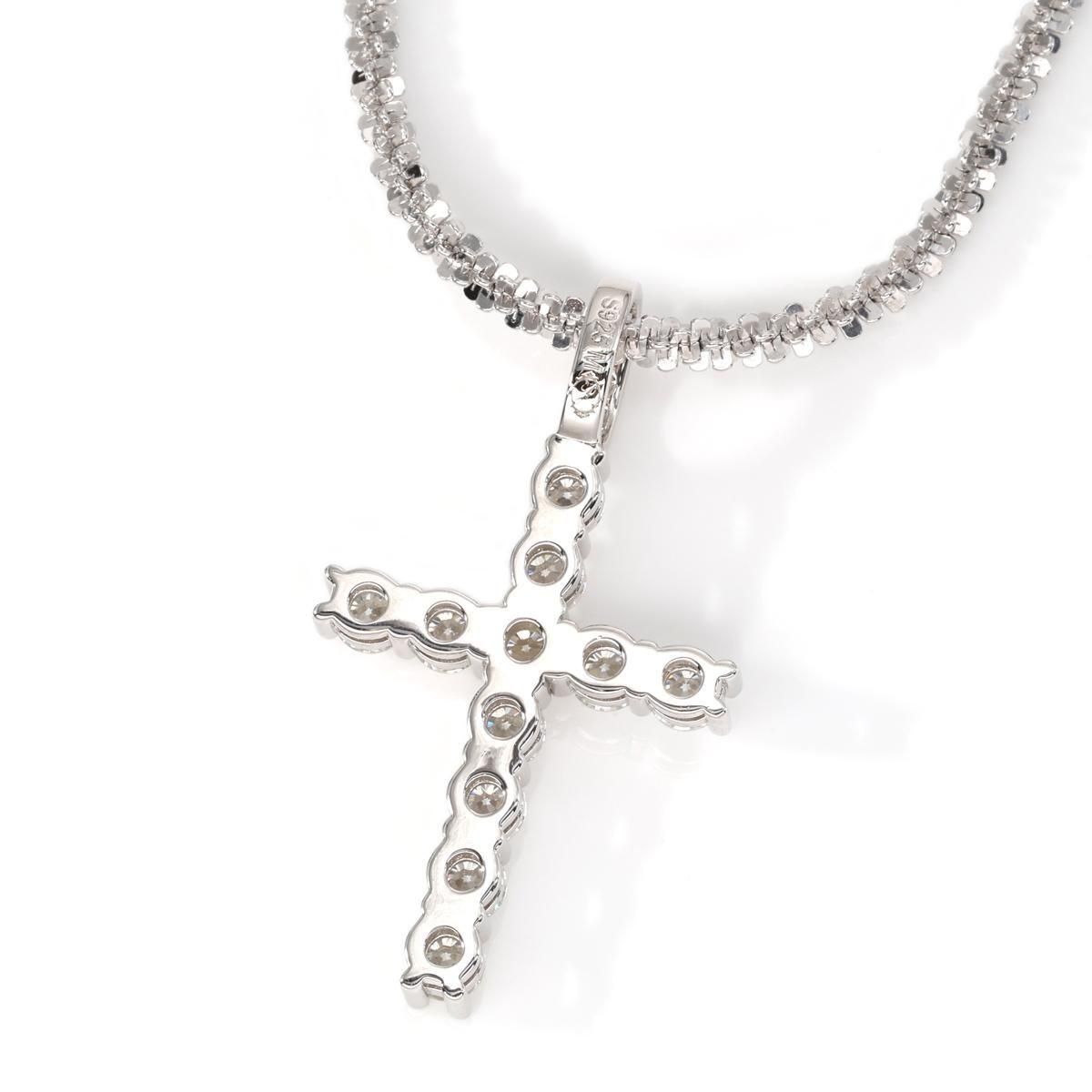 モアサナイト シルバー ネックレス&ペンダント 45cm-50cm TCROSS-A