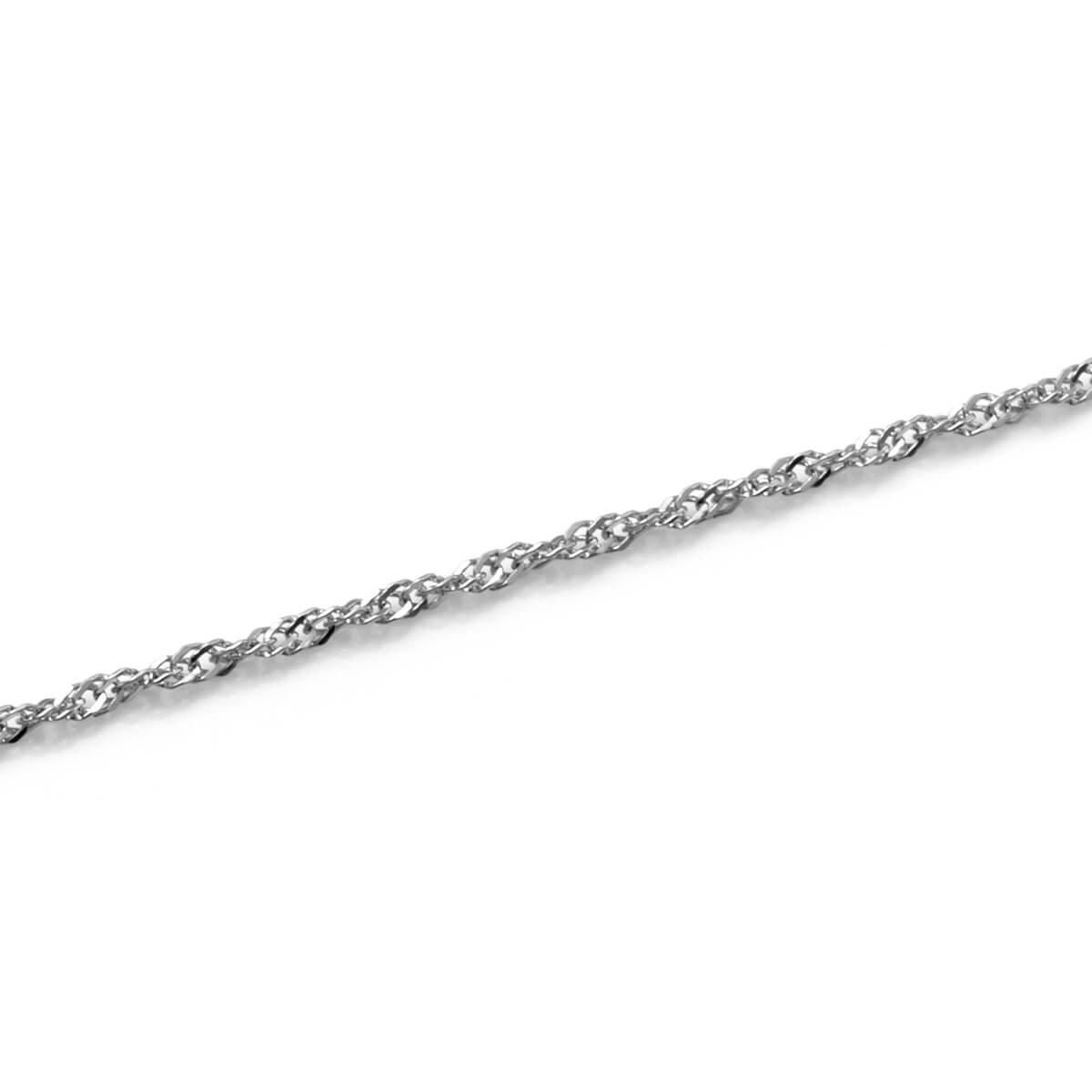 10K ホワイトゴールド スクリューネックレス 幅1mm 40cm-45cm 10K ホワイトゴールド スクリューネックレス 幅1mm 40cm-45cm