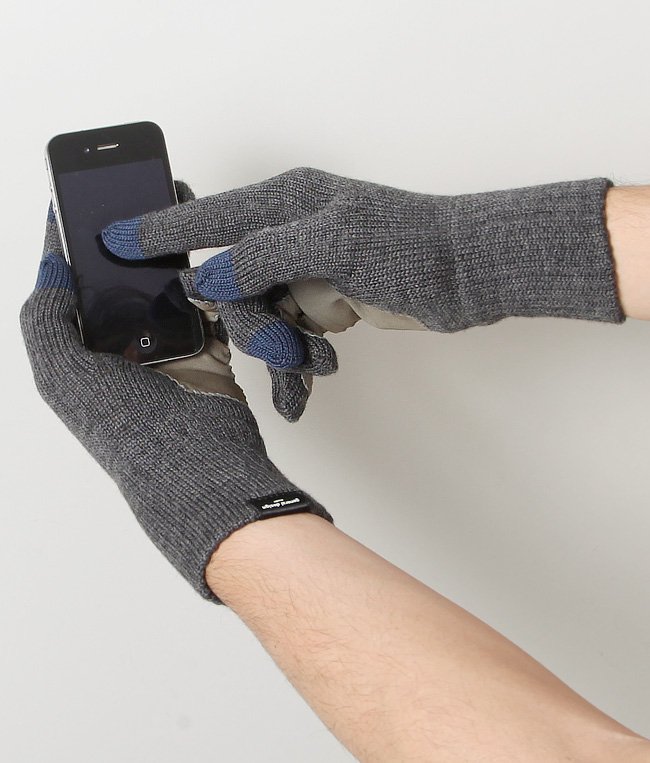 CASHMERE x LEATHER TOUCHPANEL GLOVE