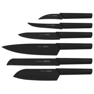 ニグマブラックナイフ 6点セット (三徳包丁、ブレッドナイフ、ペティナイフ、牛刀、ピーリングナイフ、ステーキナイフ)