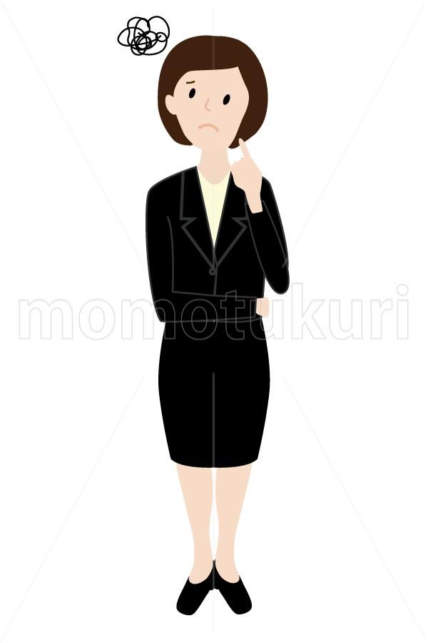 99yenから390yen素材sozai 女性 困る モヤモヤ 悩む ビジネス 仕事 イラスト3