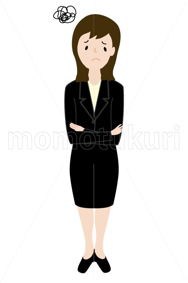 99yenから390yen素材sozai 女性 すごく困る モヤモヤ 悩む 問題 ビジネス 仕事 イラスト2