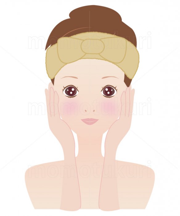 美容-スキンケア　肌　　美肌　洗顔　スキンケア 　ヘアバンドを巻く女性　8