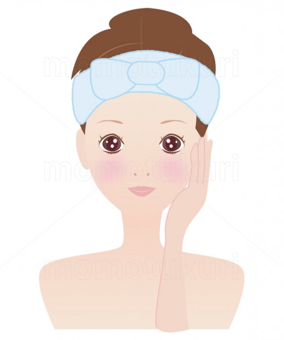 美容-スキンケア　肌　　美肌　洗顔　スキンケア 　ヘアバンドを巻く女性　9