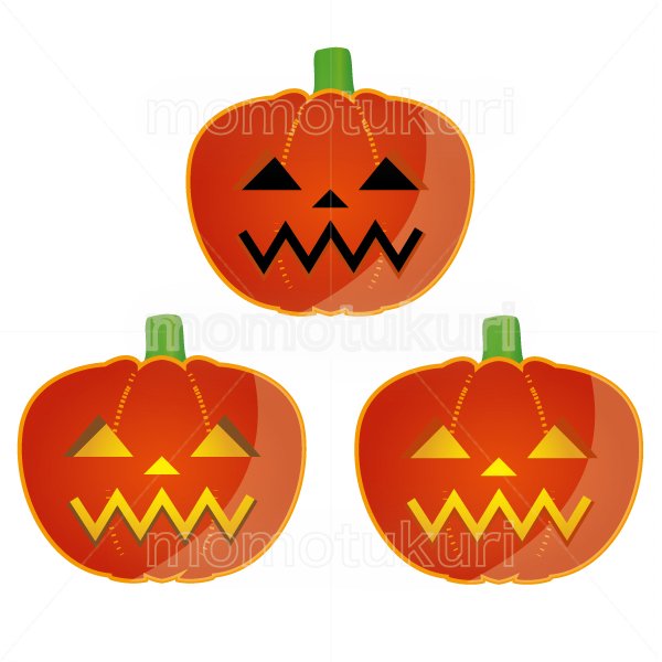 99円から390円素材sozai ハロウィン かぼちゃ イラスト3個セット