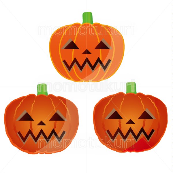 99円から390円素材sozai ハロウィン かぼちゃ イラスト3個セット 4