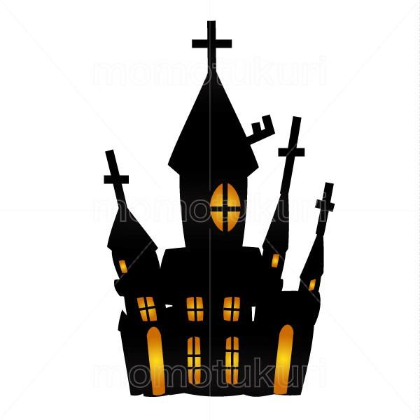 99円から390円素材sozai ハロウィン 館 洋館 お城 お化け屋敷 のイラスト 2