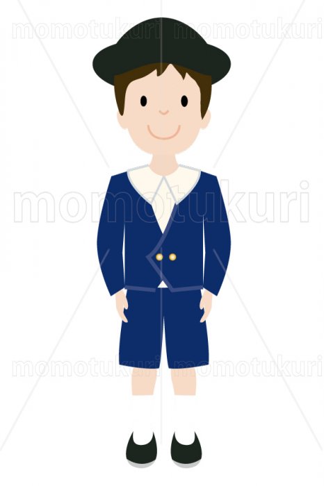 制服を着た幼稚園の男の子