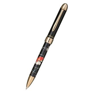 セーラー万年筆　複合筆記具（ボールペン黒・赤・シャープ０．５ｍｍ）優美蒔絵　金魚　ブラック　１６−０３５３−２２０