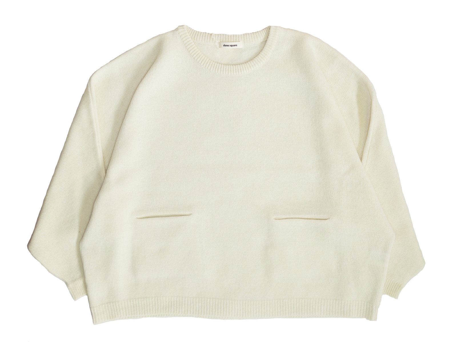 【slone square】Lamb wool Dolman pocket Sweater (OFF WHITE)