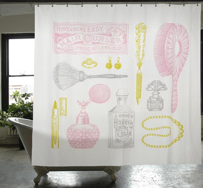 IZOLAPowder Room Canvas Shower Curtain