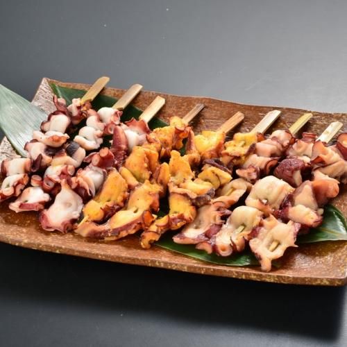 白糠産柳だこ」とBBQに「たこ串（塩味・味噌味・醤油味）」の