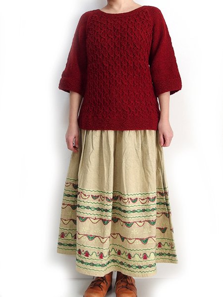 ビンテージ　民族系　手刺繍ハンドメイドスカート