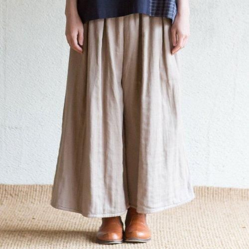 ダブルガーゼ シサム ワイドバンツ