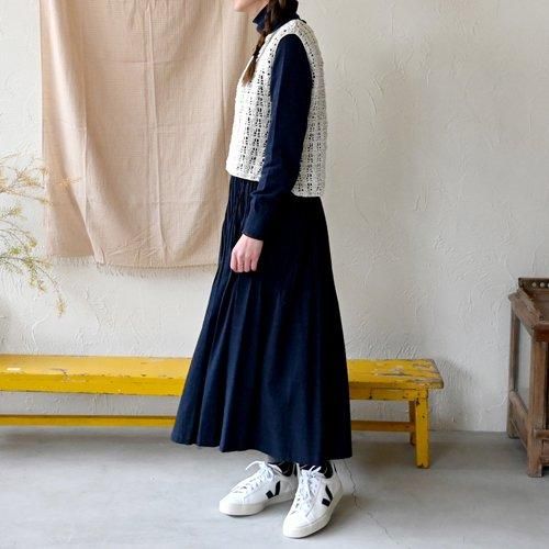 ピンタックスカート 草木染手織り フェアトレード シサム工房