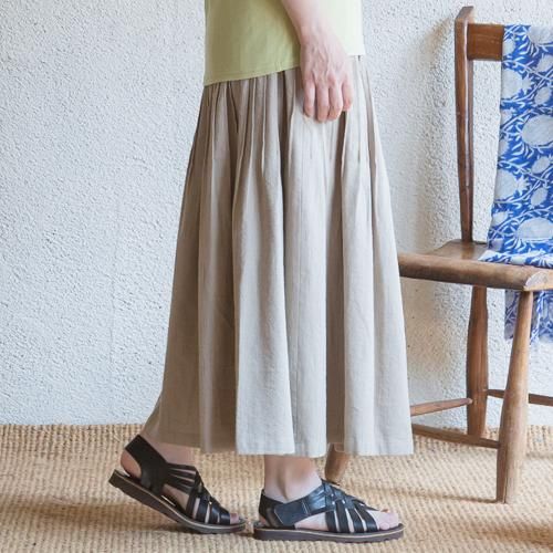 ピンタックスカート ヘンプ コットン フェアトレード シサム工房
